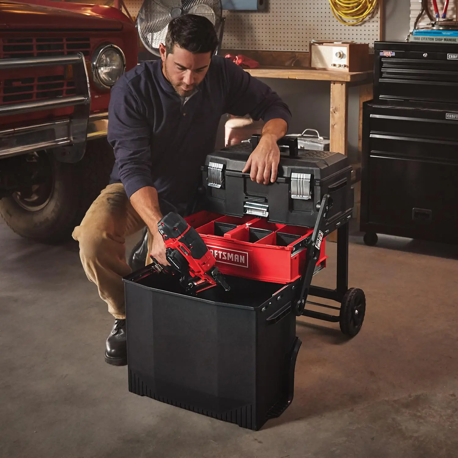 CRAFTSMAN 22-in 1-Drawer Black Metal Wheels Lockable Tool Box