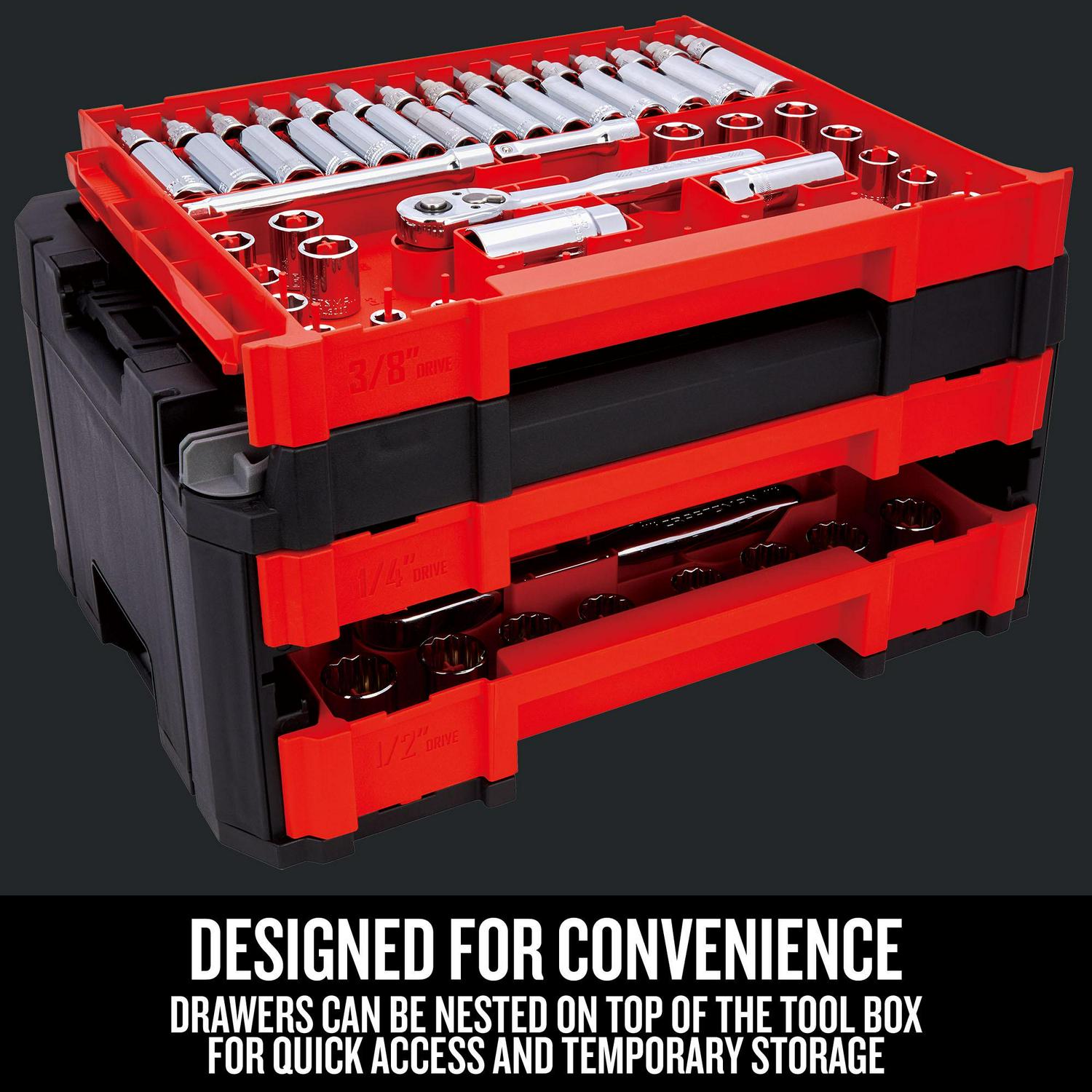 CRAFTSMAN 262-Piece Standard (SAE) and Metric Combination Polished Chrome Mechanics Tool Set with Hard Case