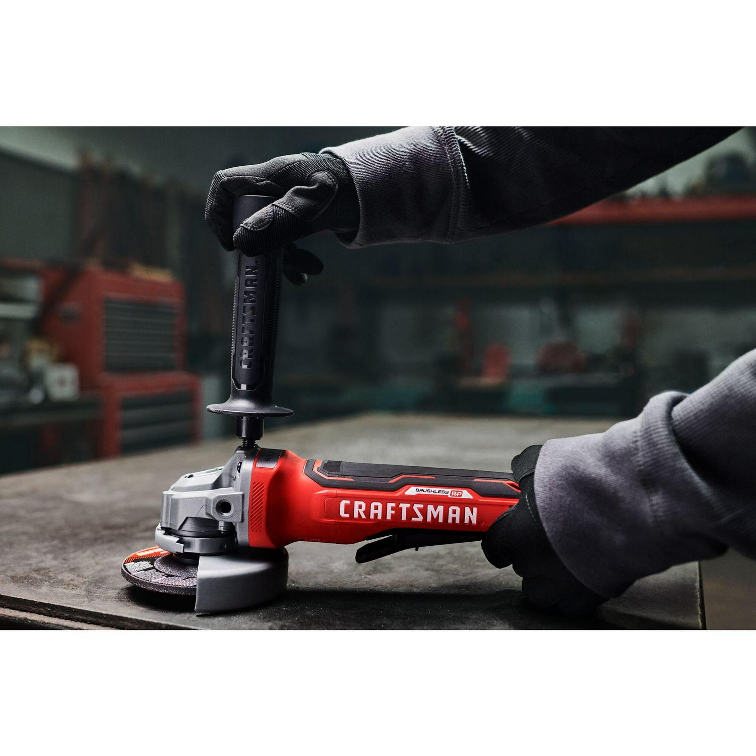 CRAFTSMAN V20 RP 4.5-in 20-volt Max Paddle Switch Brushless Cordless Angle Grinder (Tool Only)