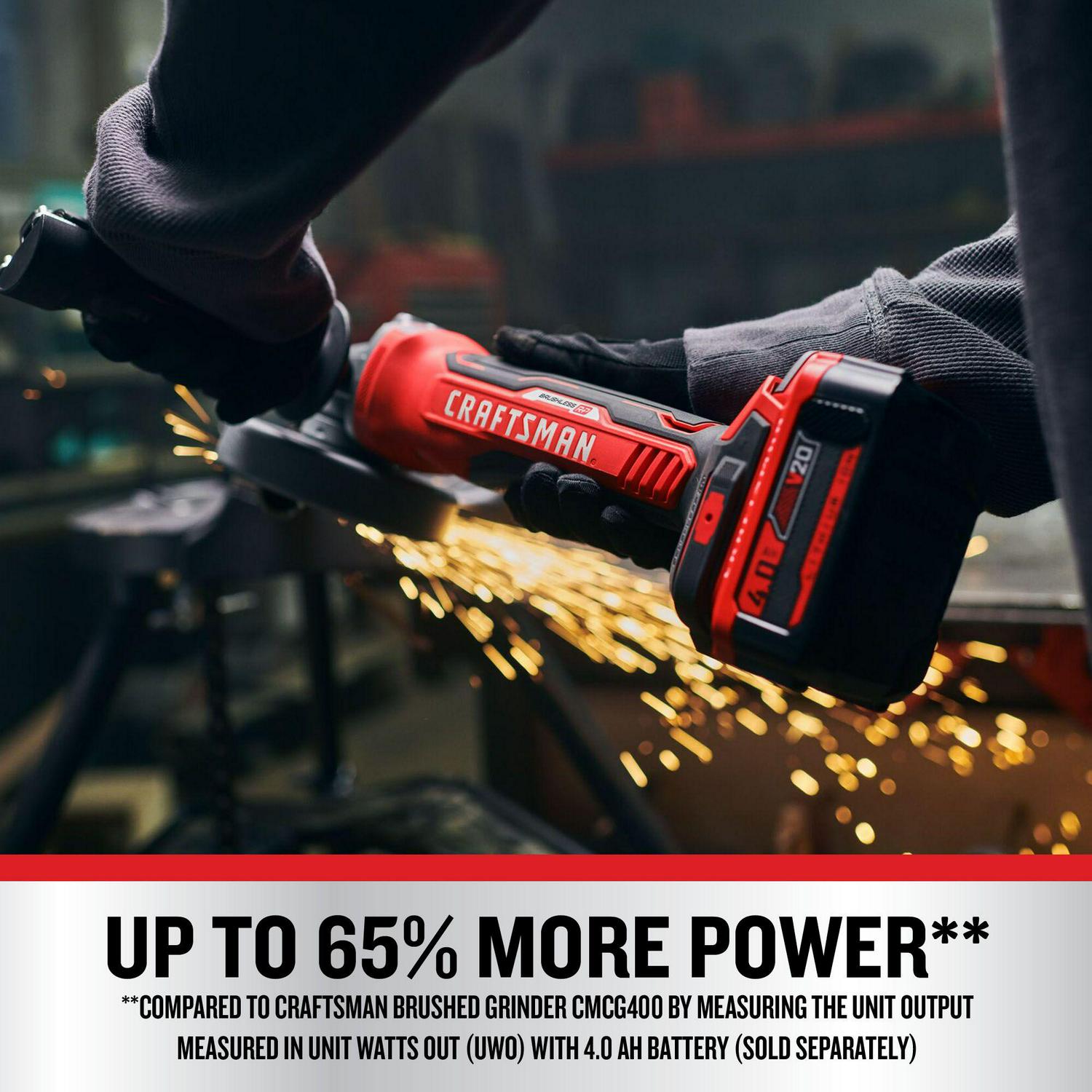 CRAFTSMAN V20 RP 4.5-in 20-volt Max Paddle Switch Brushless Cordless Angle Grinder (Tool Only)