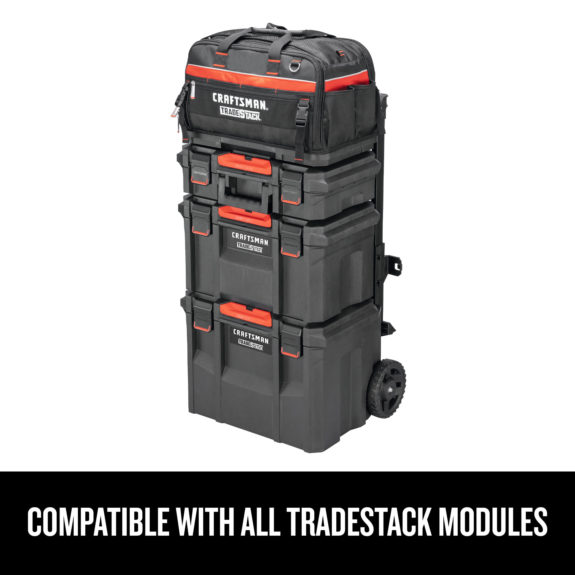 CRAFTSMAN TRADESTACK System Black/Red Polyester 22.5-in Tool Bag