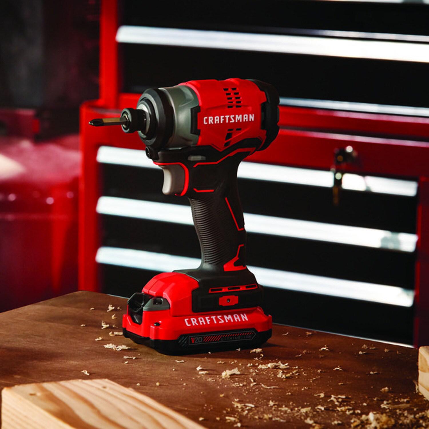 CRAFTSMAN V20 20-volt Max Brushless Cordless Impact Driver (1-Battery Included, Charger Included and Soft Bag included)
