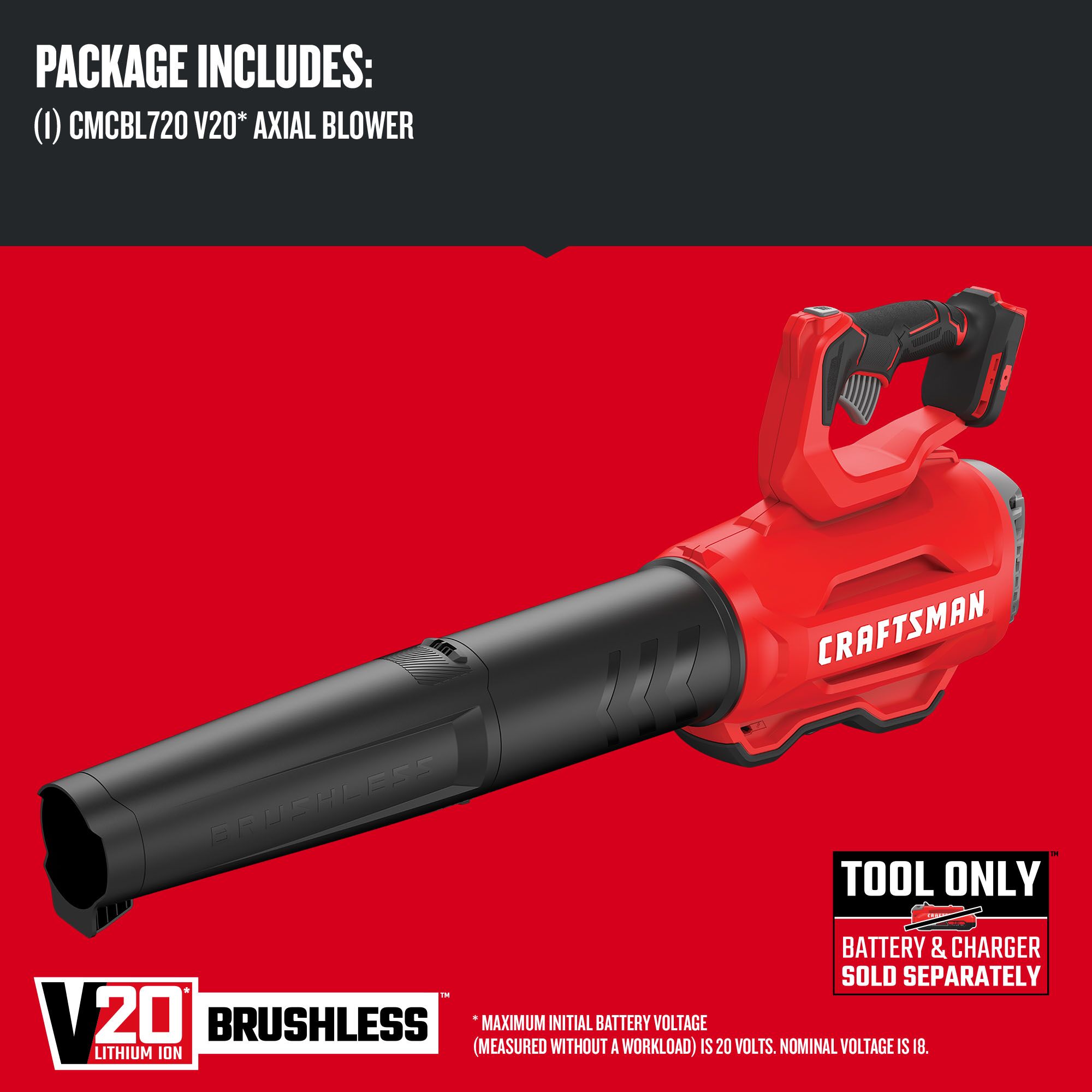 CRAFTSMAN V20 20-volt Max 350-CFM 105-MPH Battery Handheld Leaf Blower (Battery and Charger Not Included)