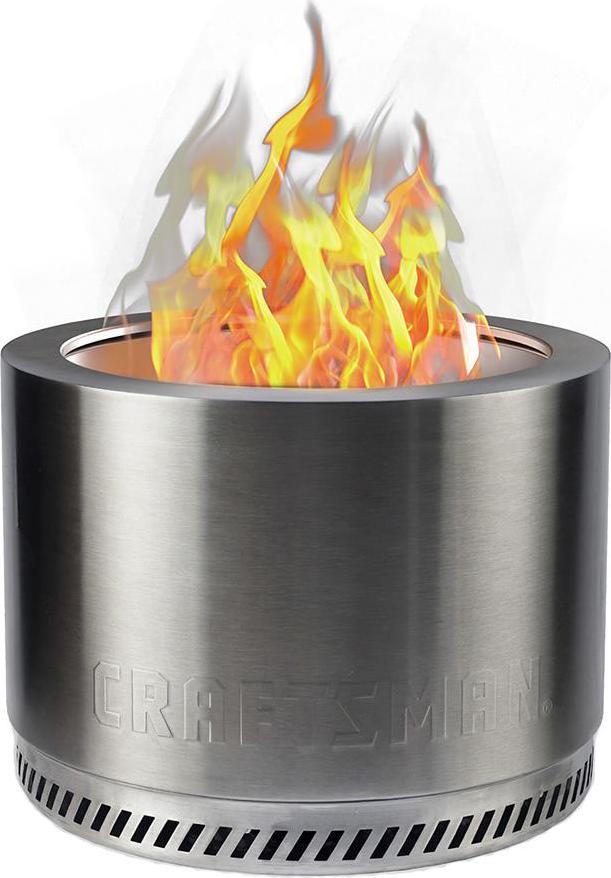 CRAFTSMAN Smokeless 19.5-in W Stainless Steel Wood-Burning Fire Pit
