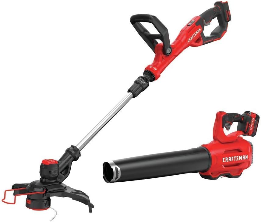 CRAFTSMAN V20 String Trimmer and Leaf Blower Combo Kit, Cordless (CMCK297M1)