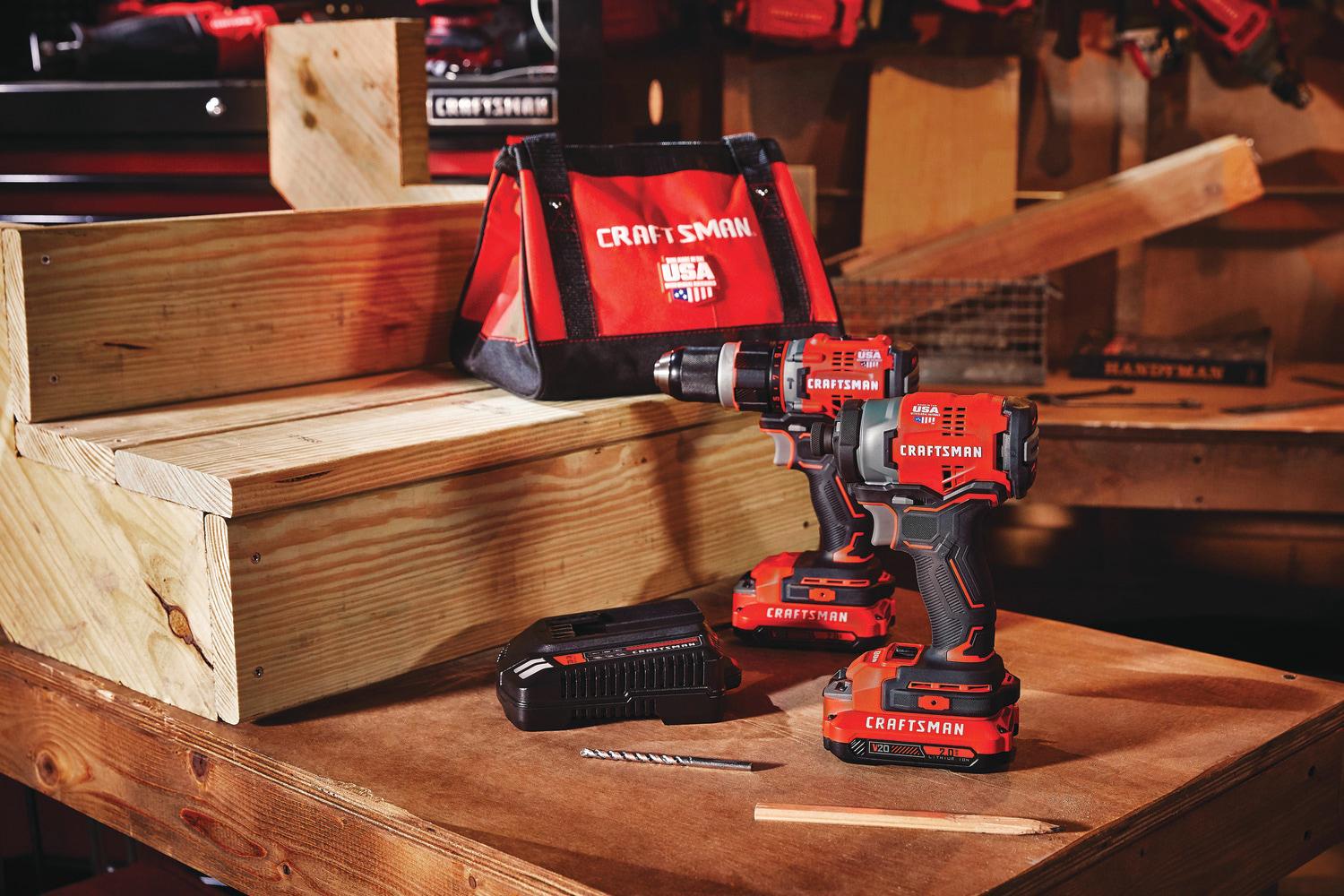 CRAFTSMAN V20 2-Tool Brushless Power Tool Combo Kit with Soft Case (2-Batteries Included and Charger Included)