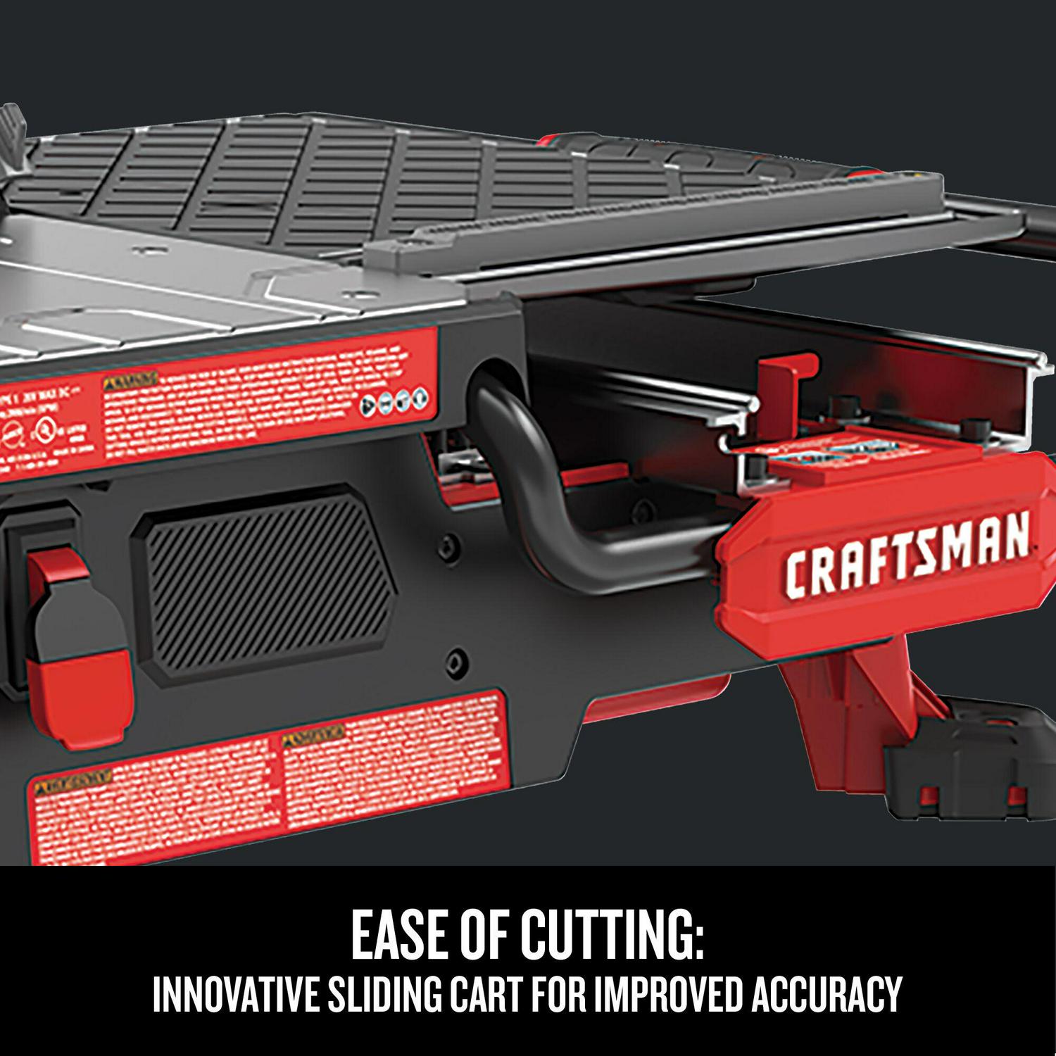 CRAFTSMAN V20 30-Amp 7-in-Blade Cordless Tabletop Sliding Table Tile Saw (Battery Included)