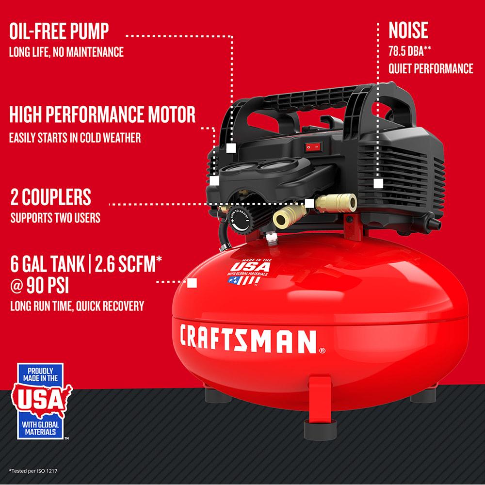 CRAFTSMAN 6-Gallons Portable 150 PSI Pancake Air Compressor