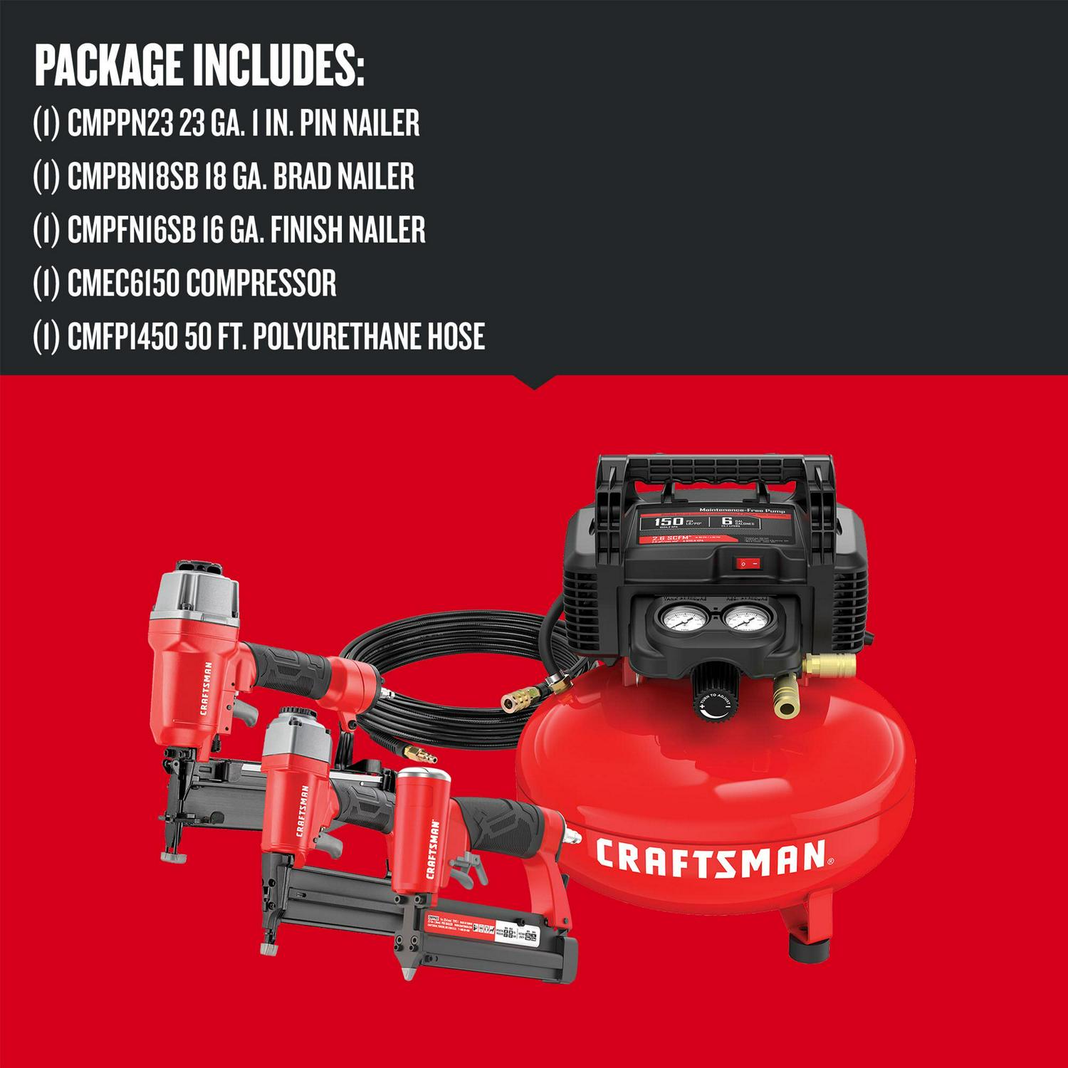 CRAFTSMAN 6-Gallons Portable 150 PSI Pancake Air Compressor with Accessories