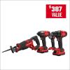 CRAFTSMAN V20 4-Tool Power Tool Combo Kit with Soft Case (2-Batteries Included and Charger Included)