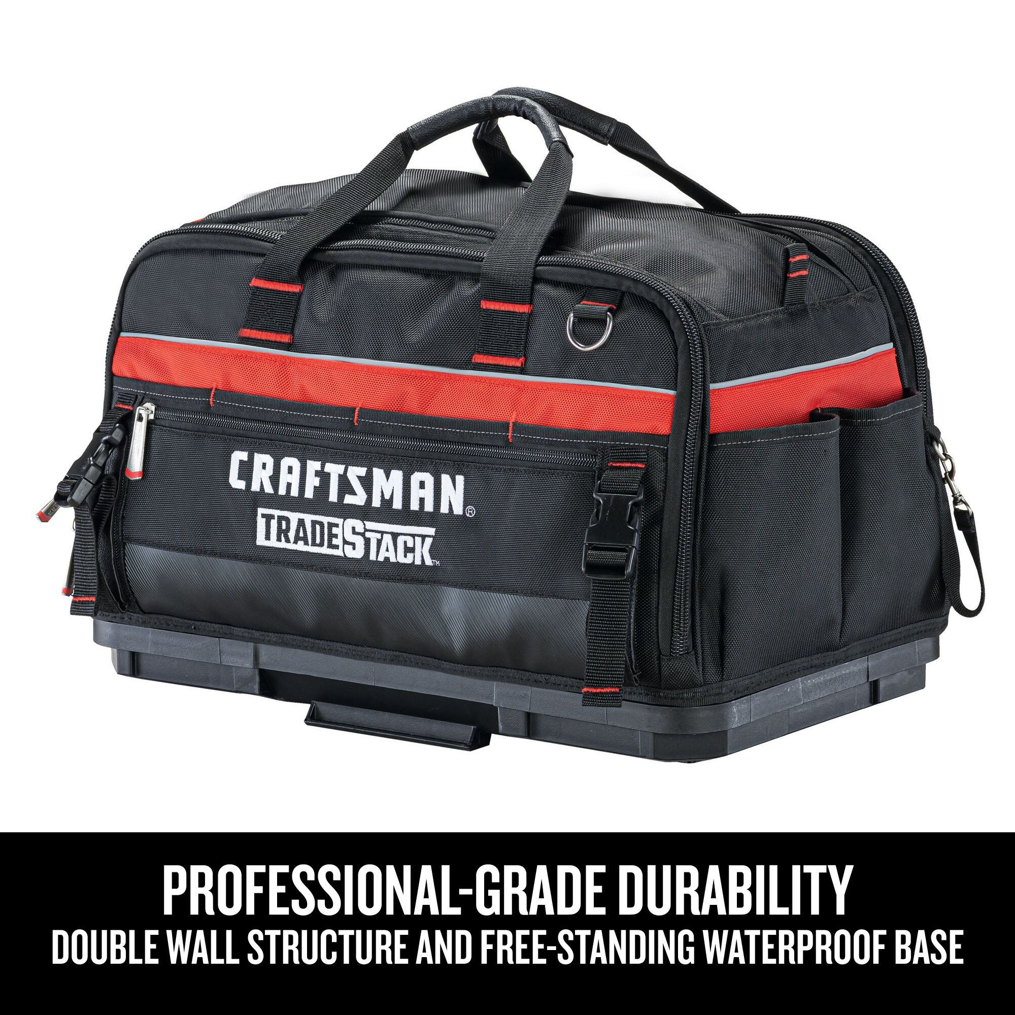 CRAFTSMAN TRADESTACK System Black/Red Polyester 22.5-in Tool Bag