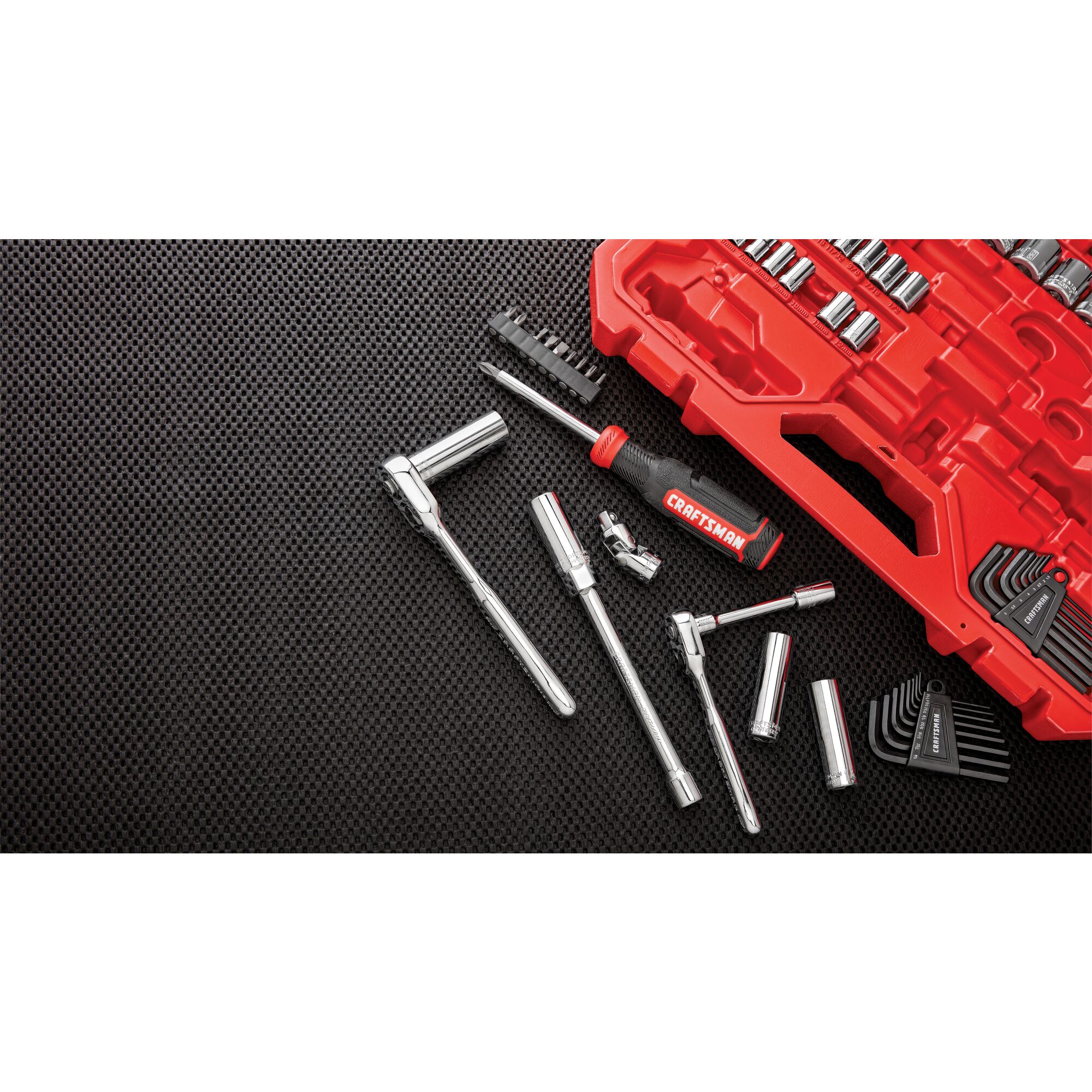 CRAFTSMAN 83-Piece Standard (SAE) and Metric Polished Chrome Mechanics Tool Set with Hard Case