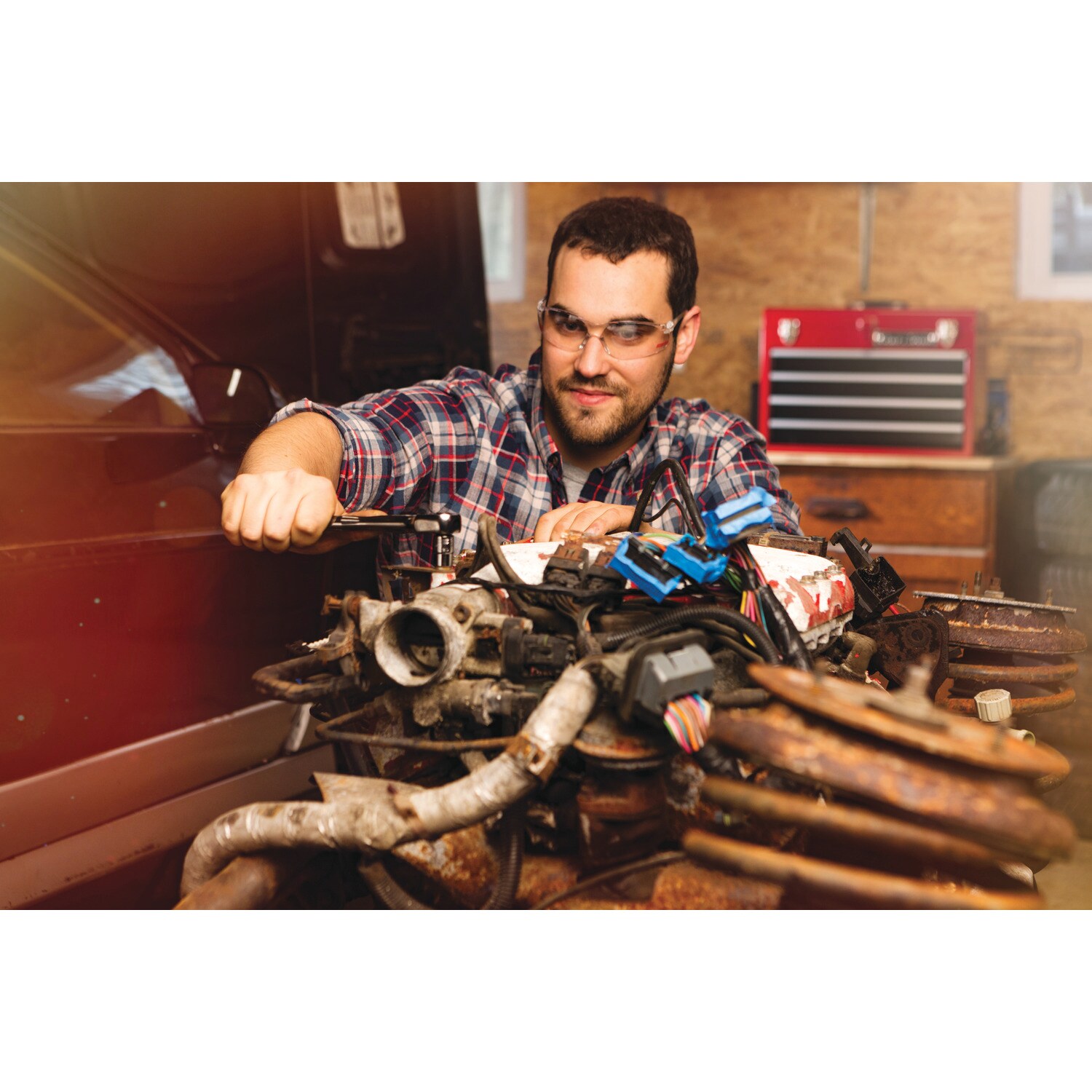 CRAFTSMAN 51-Piece Standard (SAE) and Metric Combination Gunmetal Chrome Mechanics Tool Set with Hard Case