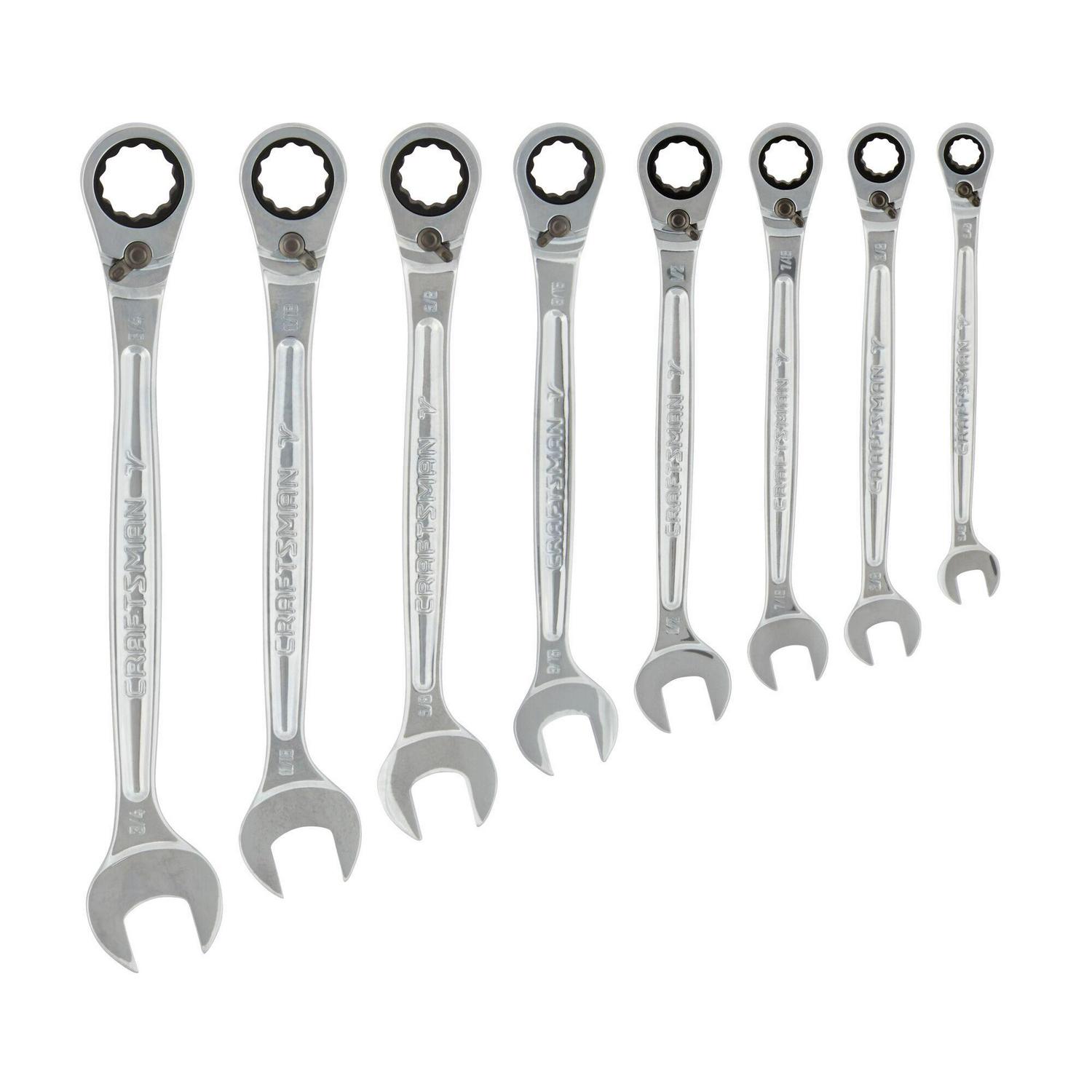 CRAFTSMAN V-Series 7-Piece Set Standard (SAE) Flexible Head Ratchet Wrench