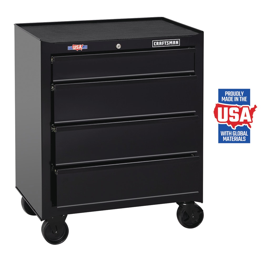 CRAFTSMAN CMST22741BK 1000 Series 26.5-in W x 32.5-in H 4-Drawer Steel Rolling Tool Cabinet (Black)