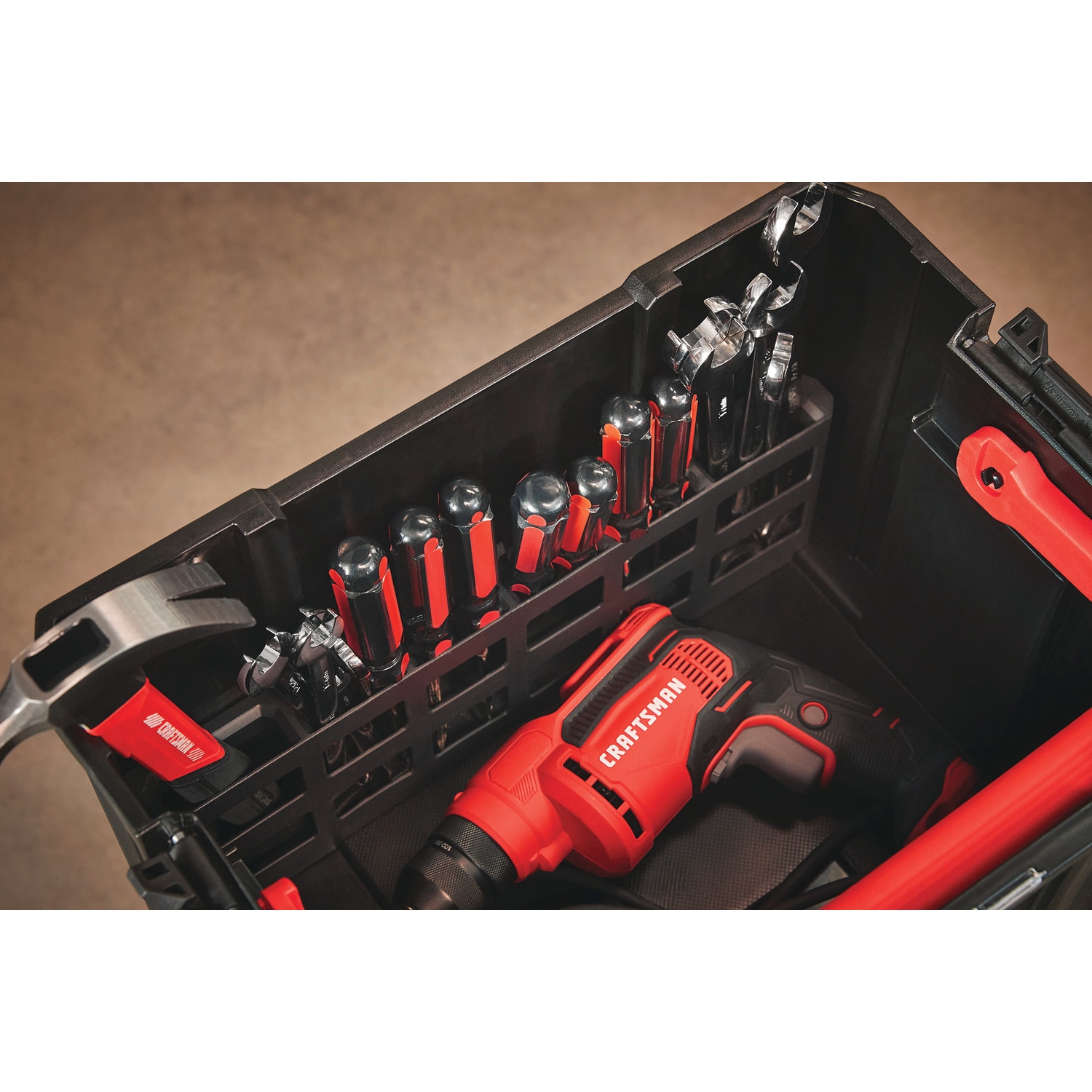 CRAFTSMAN Versastack 17-in Red Plastic Tool Box