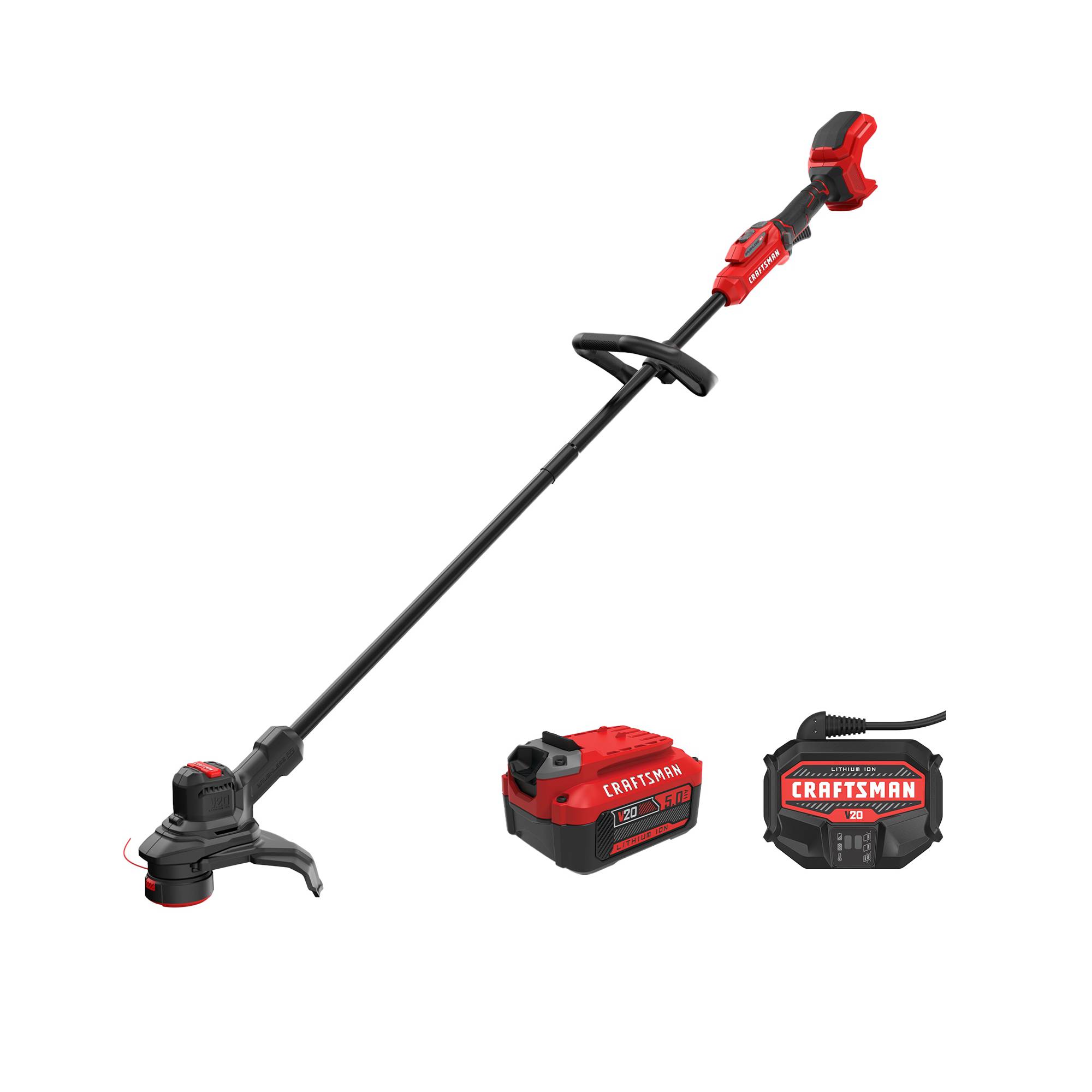 CRAFTSMAN Brushless RP 20-volt Max 13-in Straight Shaft Battery String Trimmer 5 Ah (Battery and Charger Included)