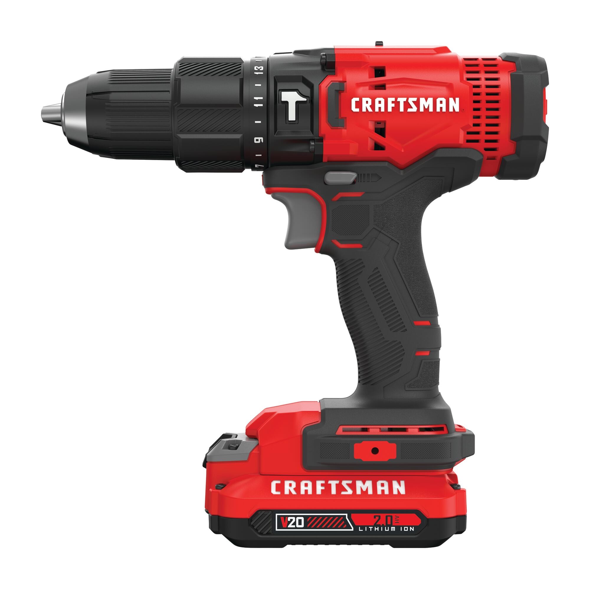 CRAFTSMAN 1/2-in 20-volt Max-Amp Variable Speed Cordless Hammer Drill (1-Battery Included)