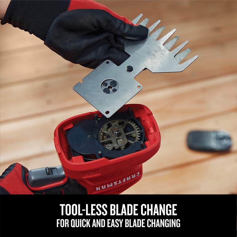 CRAFTSMAN V20 Cordless Handheld Grass Trimmer and Mini Hedge Trimmer Kit (CMCSS800C1),Red