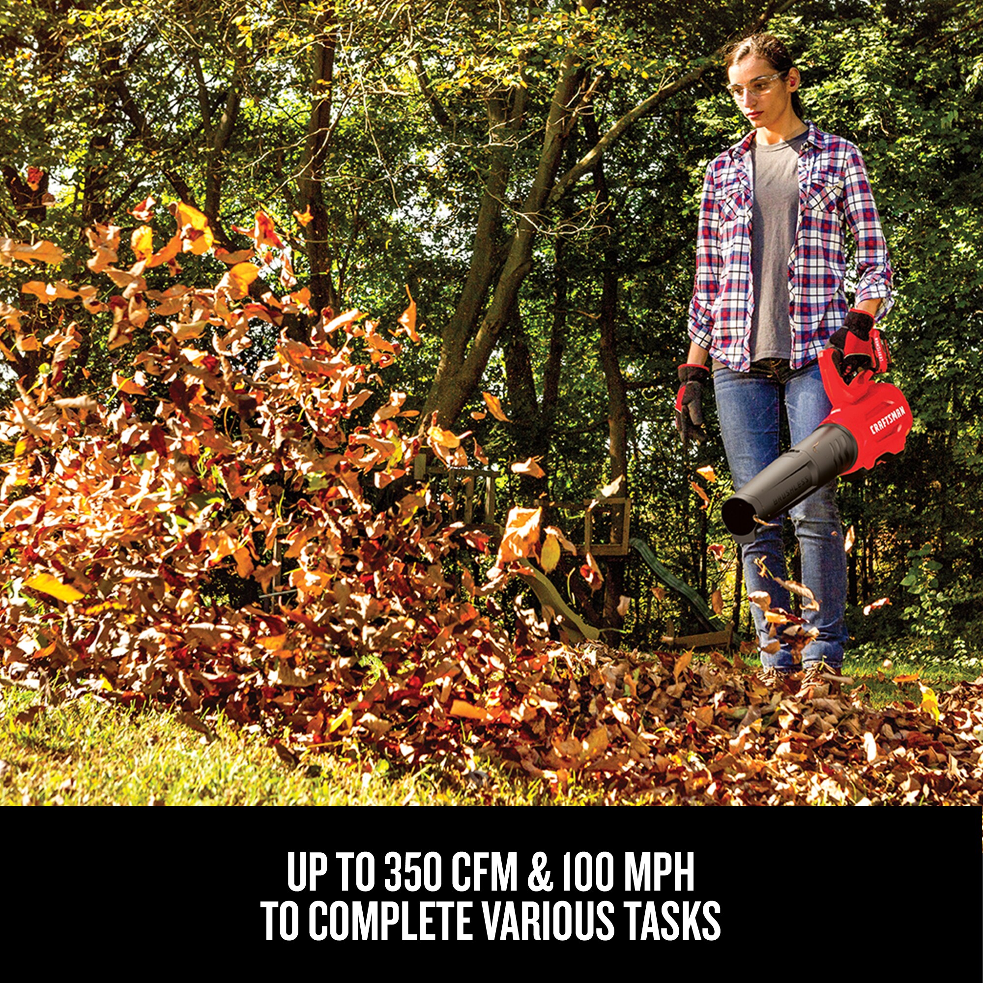 CRAFTSMAN V20 20-volt Max 350-CFM 100-MPH Battery Handheld Leaf Blower (Battery Included and Charger Not Included)