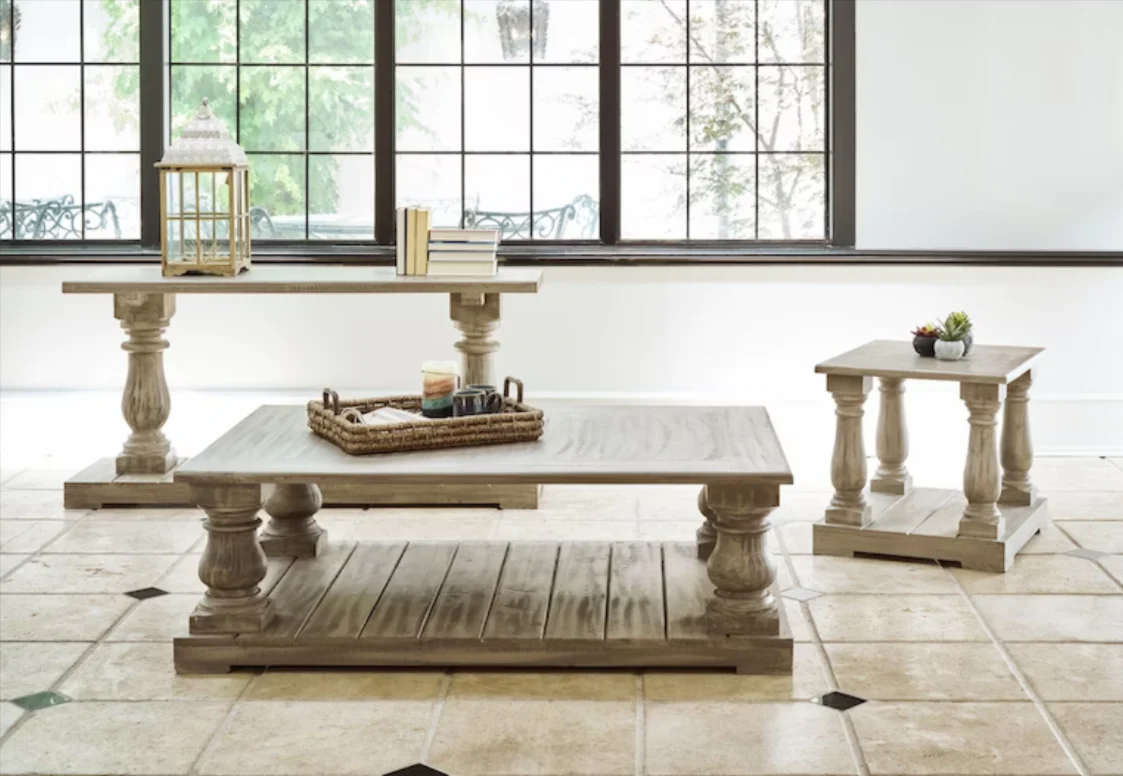 Ivan Four Pedestal Sofa Table - Smoke Grey