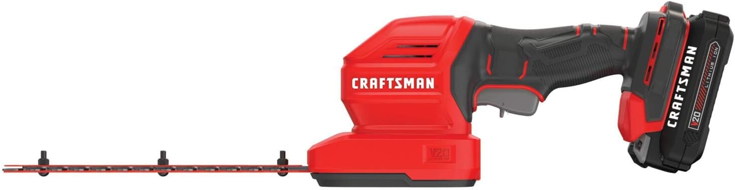 CRAFTSMAN V20 Cordless Handheld Grass Trimmer and Mini Hedge Trimmer Kit (CMCSS800C1),Red