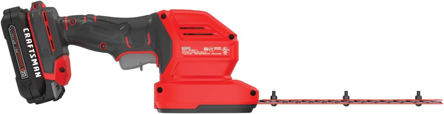 CRAFTSMAN V20 Cordless Handheld Grass Trimmer and Mini Hedge Trimmer Kit (CMCSS800C1),Red