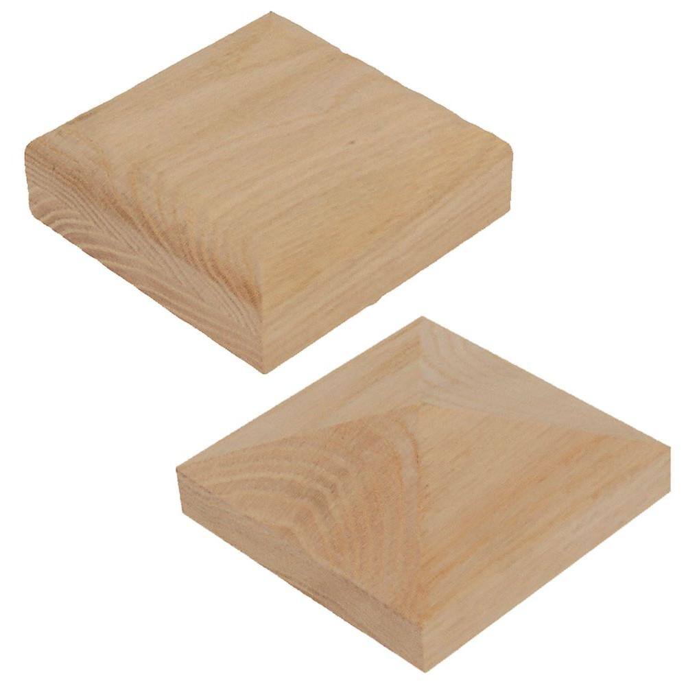EVERMARK 4075P-056-SD00L Stair Parts 4075 56 in. x 3-1/2 in. Unfinished Poplar Square Craftsman Solid Core Box Newel Post