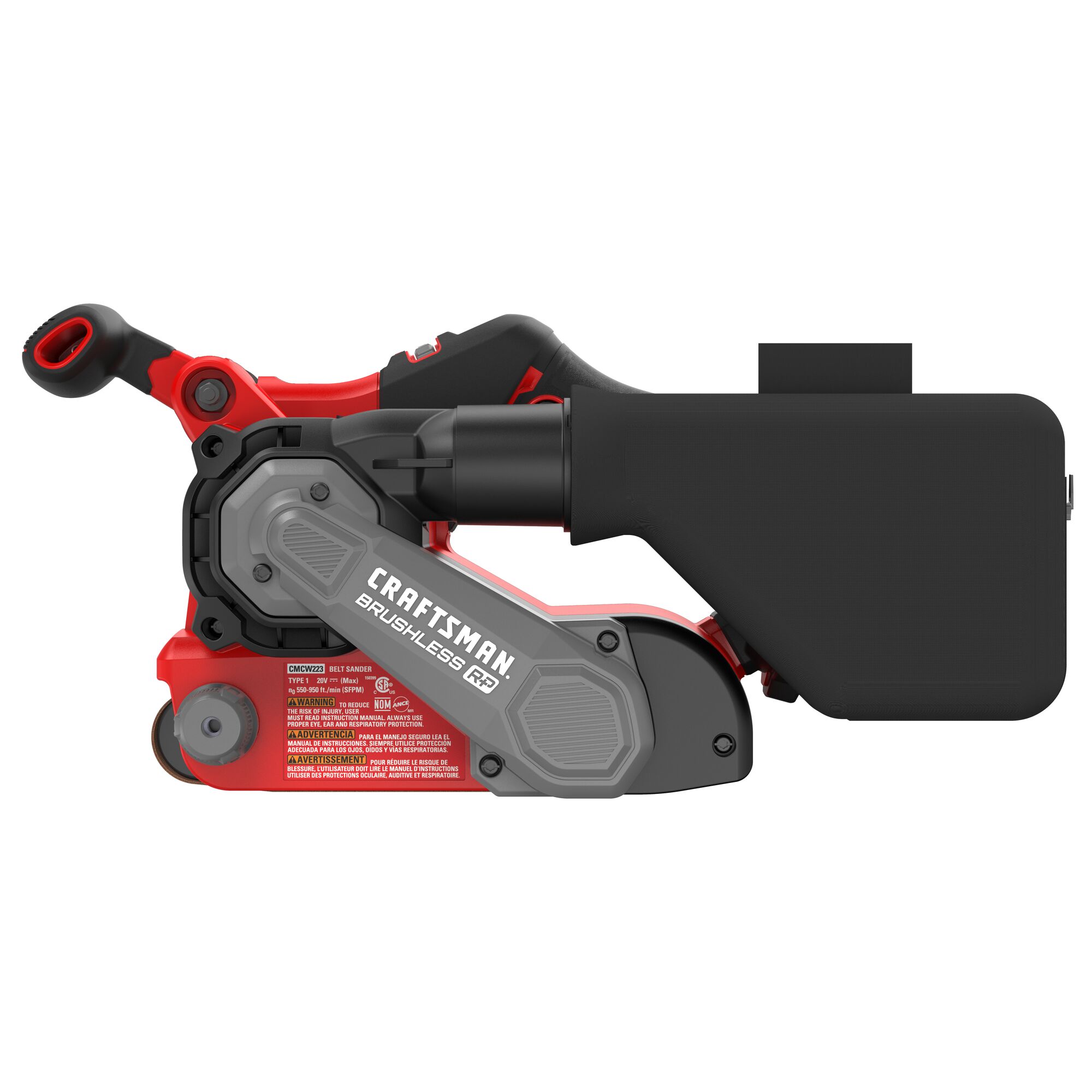 CRAFTSMAN 20-Volt Brushless Cordless Variable Speed Belt Sander with Dust Management