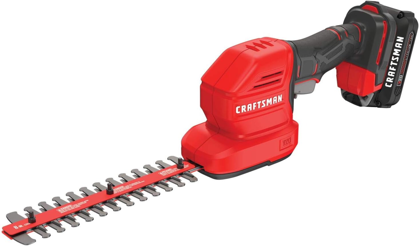 CRAFTSMAN V20 Cordless Handheld Grass Trimmer and Mini Hedge Trimmer Kit (CMCSS800C1),Red