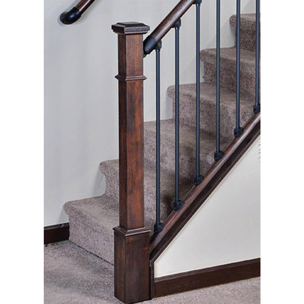 EVERMARK 4001564 Stair Parts 55 in. x 4-5/8 in. Unfinished Hemlock Craftsman Hollow Core Box Newel Post