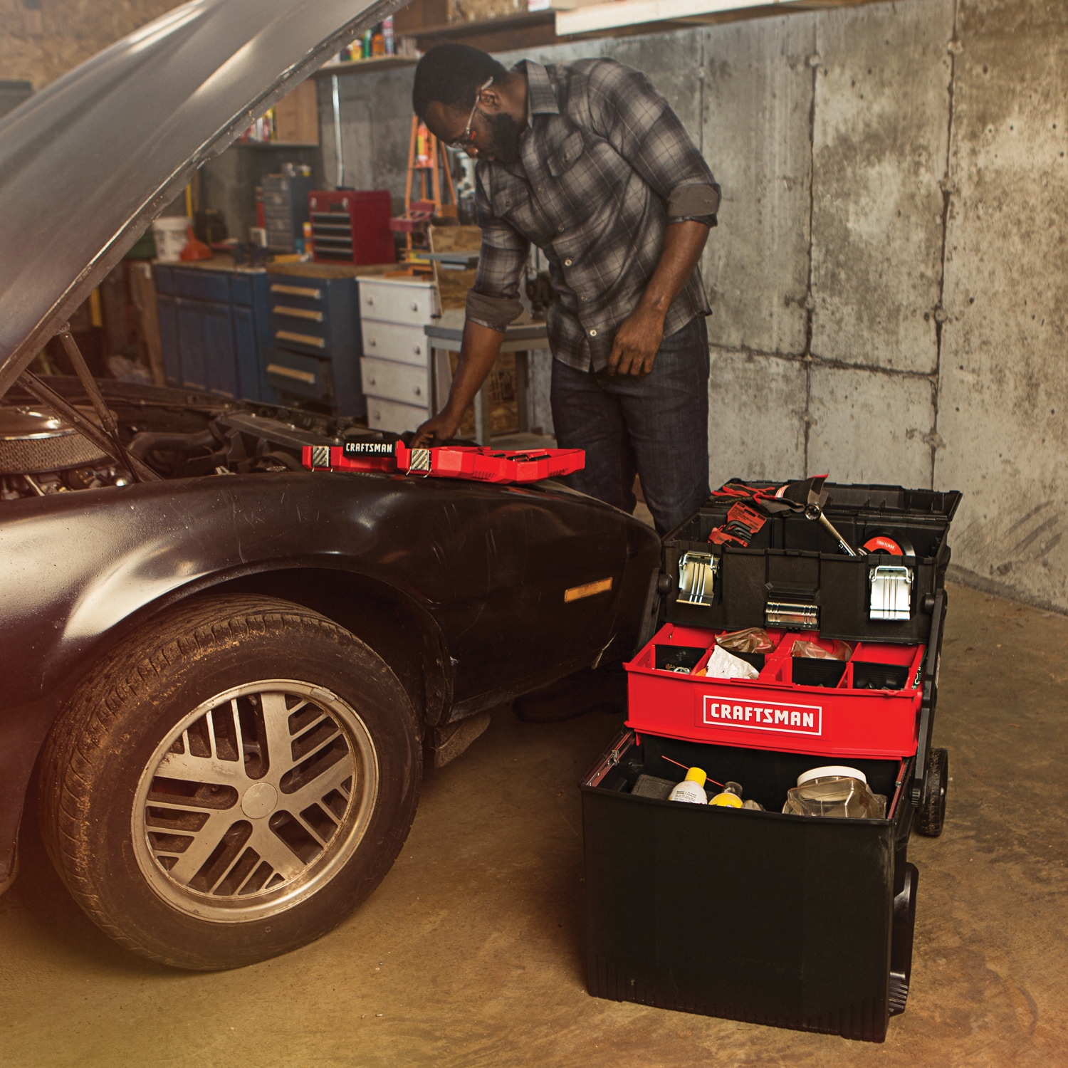 CRAFTSMAN 22-in 1-Drawer Black Metal Wheels Lockable Tool Box