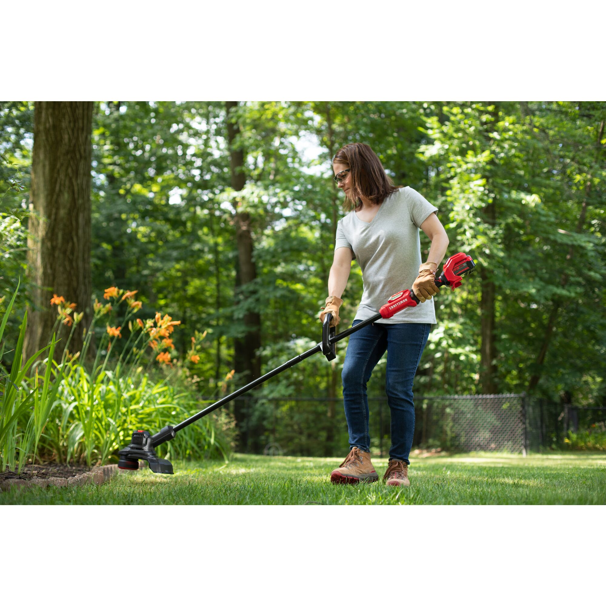 CRAFTSMAN Brushless RP 20-volt Max 13-in Straight Shaft Battery String Trimmer 5 Ah (Battery and Charger Included)