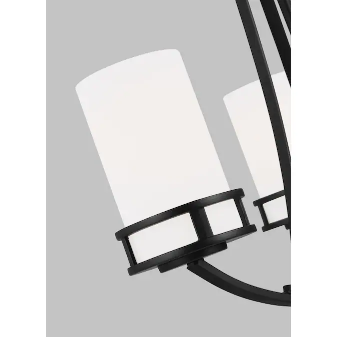 Generation Lighting Robie 3-Light Midnight Black Craftsman Damp Rated Chandelier