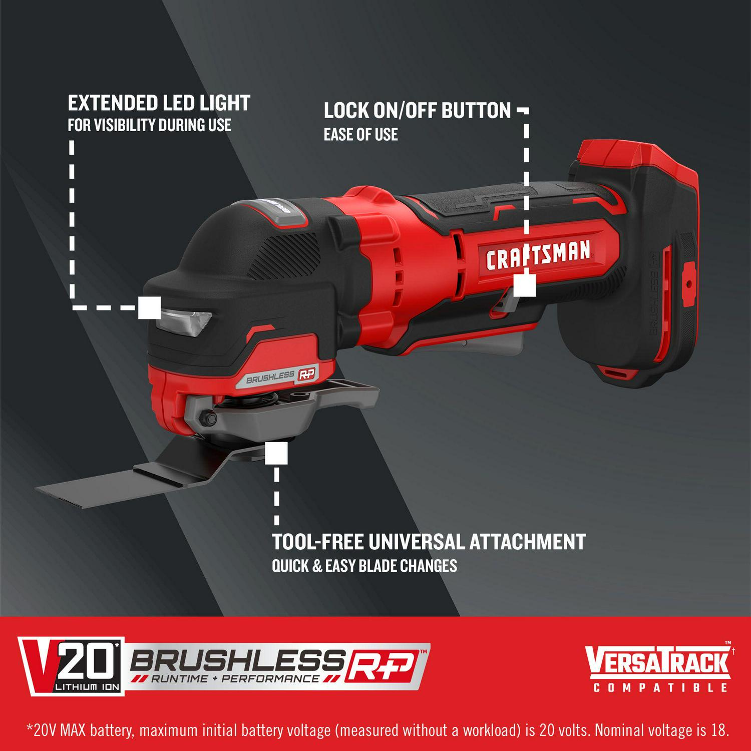 CRAFTSMAN Cordless Brushless 20-volt Max Variable Speed Oscillating Multi-Tool