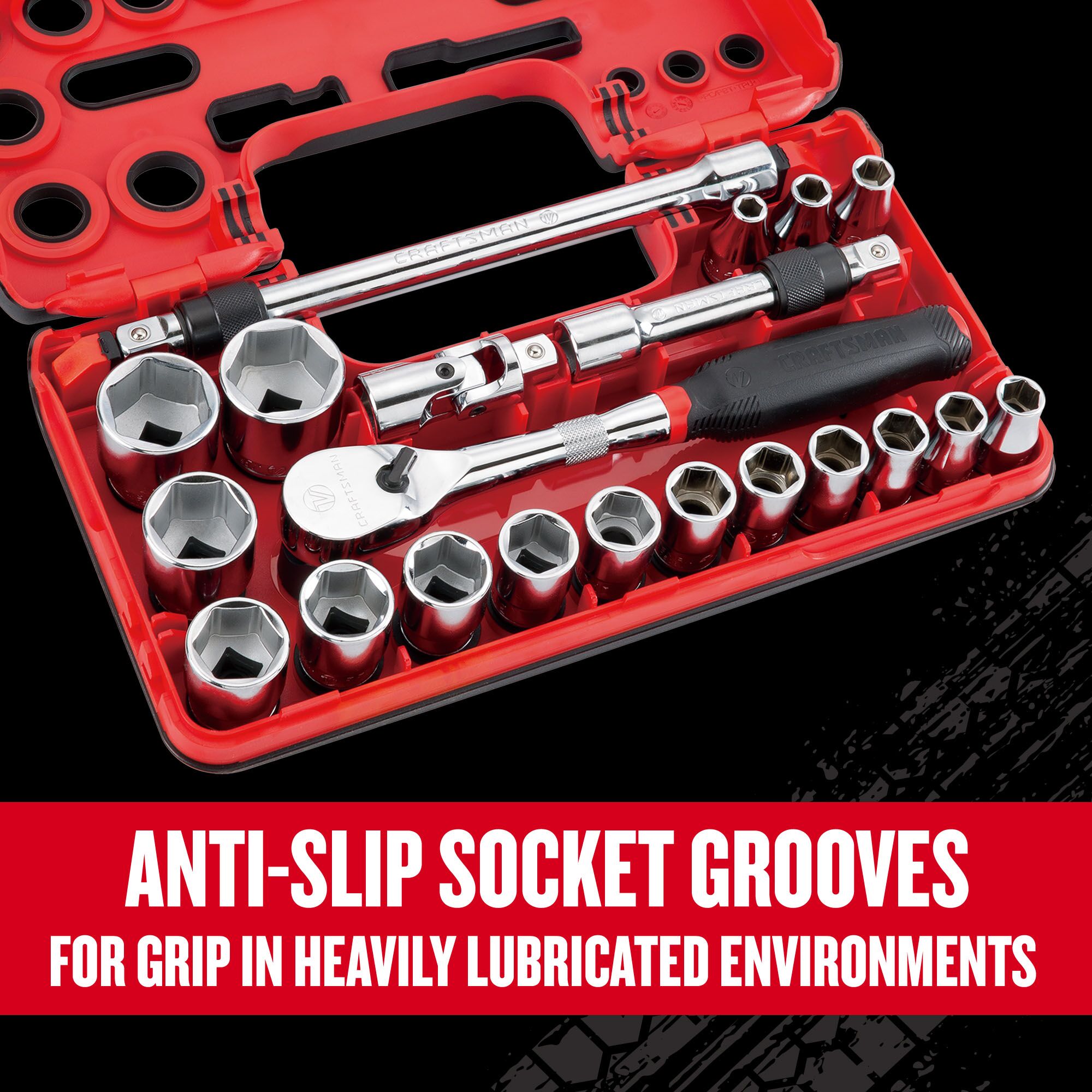 CRAFTSMAN V-Series 21-Piece Metric 1/2-in Drive 6-point Set Shallow Socket Set