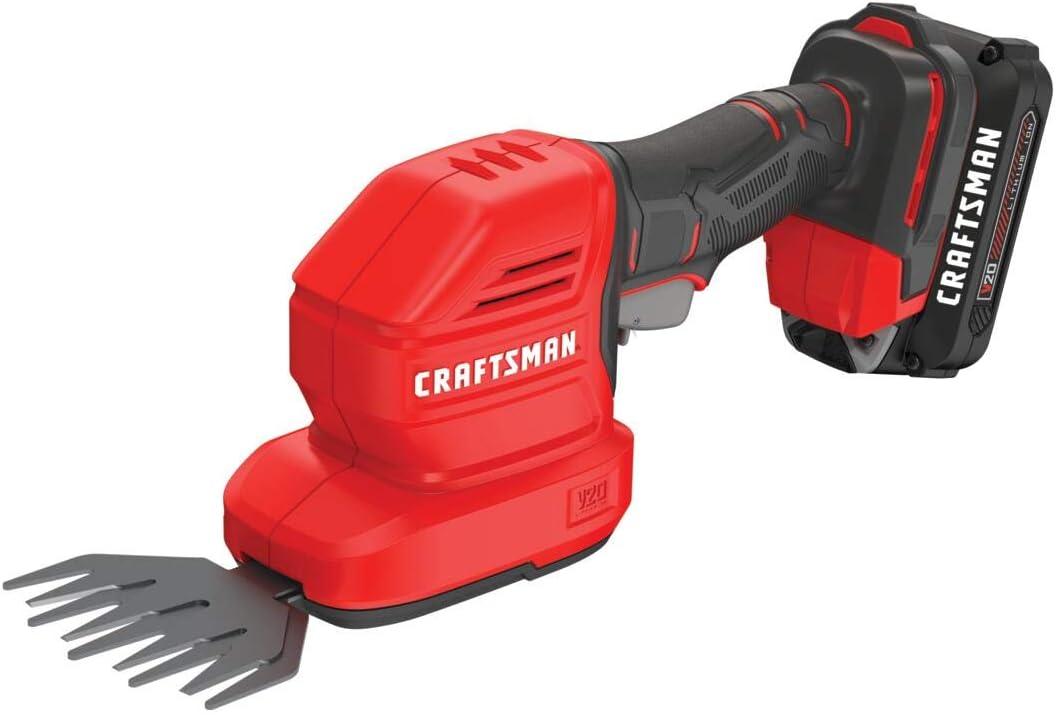 CRAFTSMAN V20 Cordless Handheld Grass Trimmer and Mini Hedge Trimmer Kit (CMCSS800C1),Red
