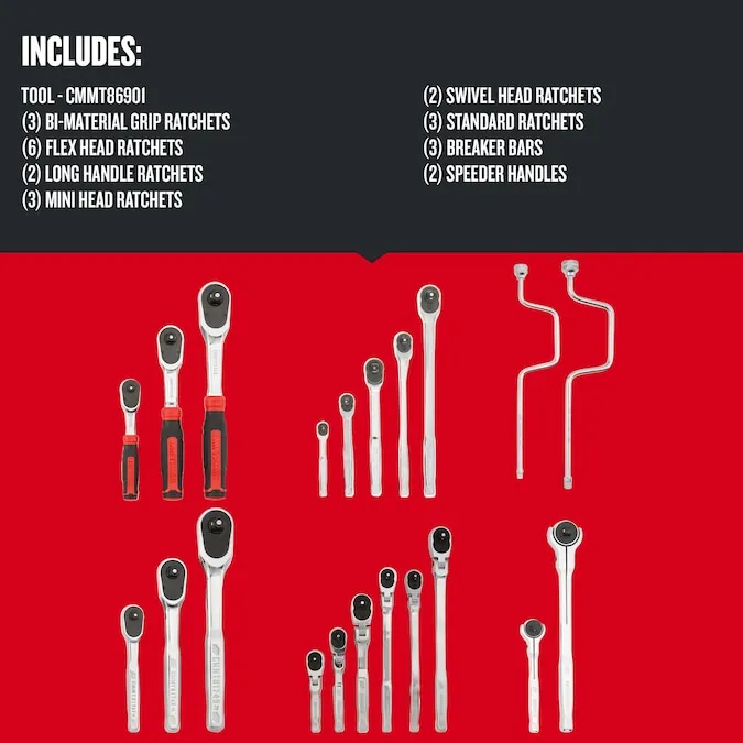 CRAFTSMAN 24-Piece Standard (SAE) and Metric Polished Chrome Mechanics Tool Set