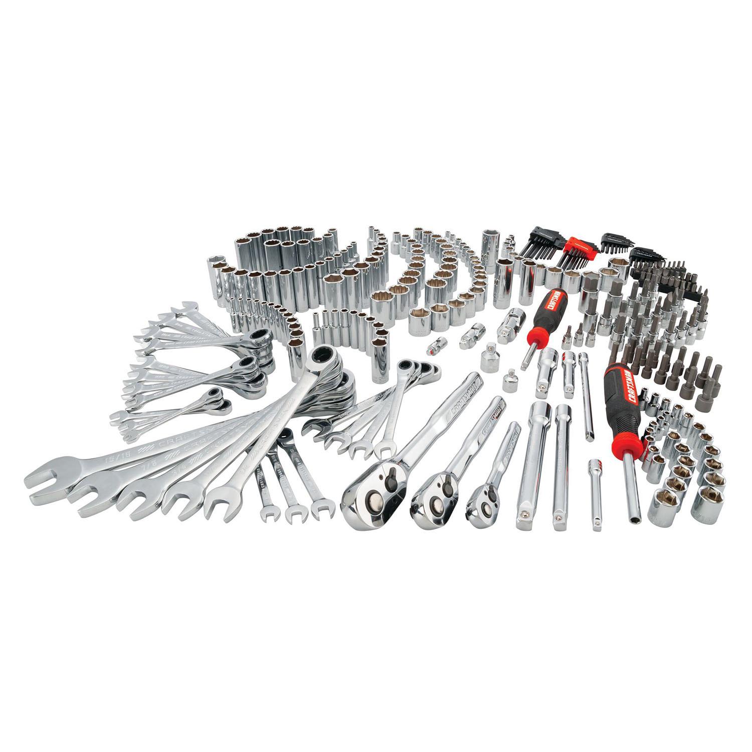 CRAFTSMAN 298-Piece Standard (SAE) and Metric Combination Polished Chrome Mechanics Tool Set