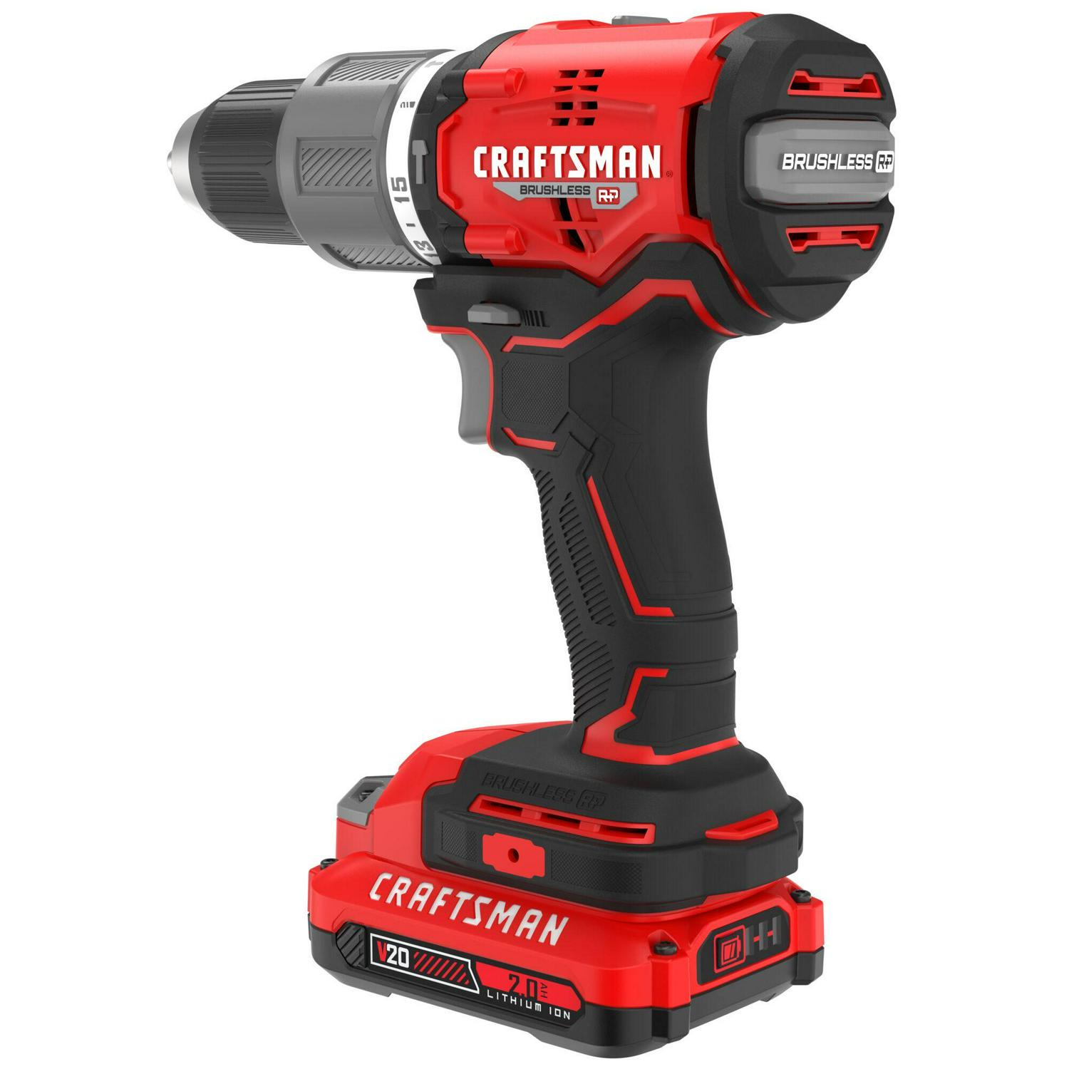 CRAFTSMAN V20 RP 1/2-in 20-volt Max Variable Speed Brushless Hybrid Cordless and Corded Hammer Drill (2-Batteries Included)