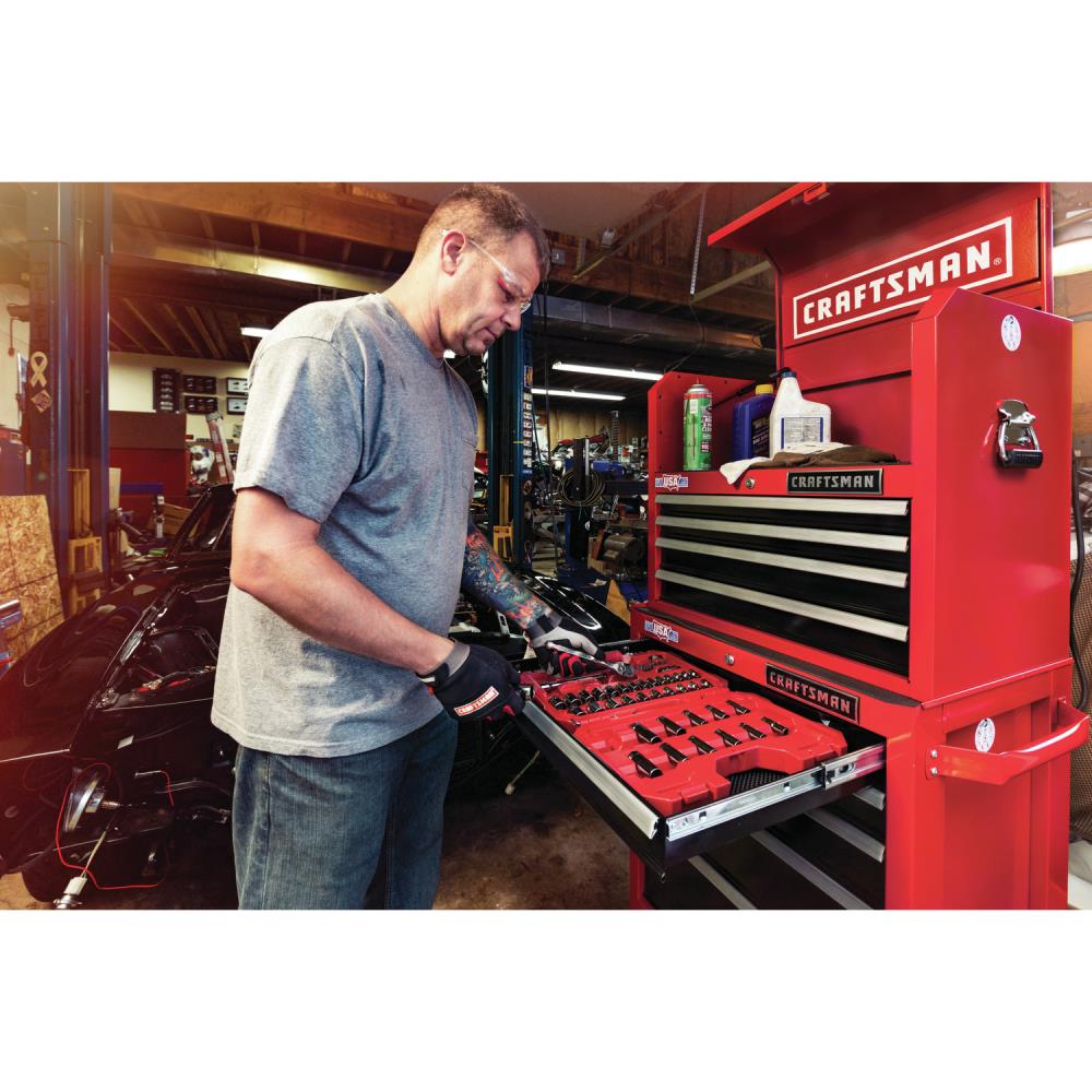 CRAFTSMAN 81-Piece Standard (SAE) and Metric Combination Gunmetal Chrome Mechanics Tool Set with Hard Case