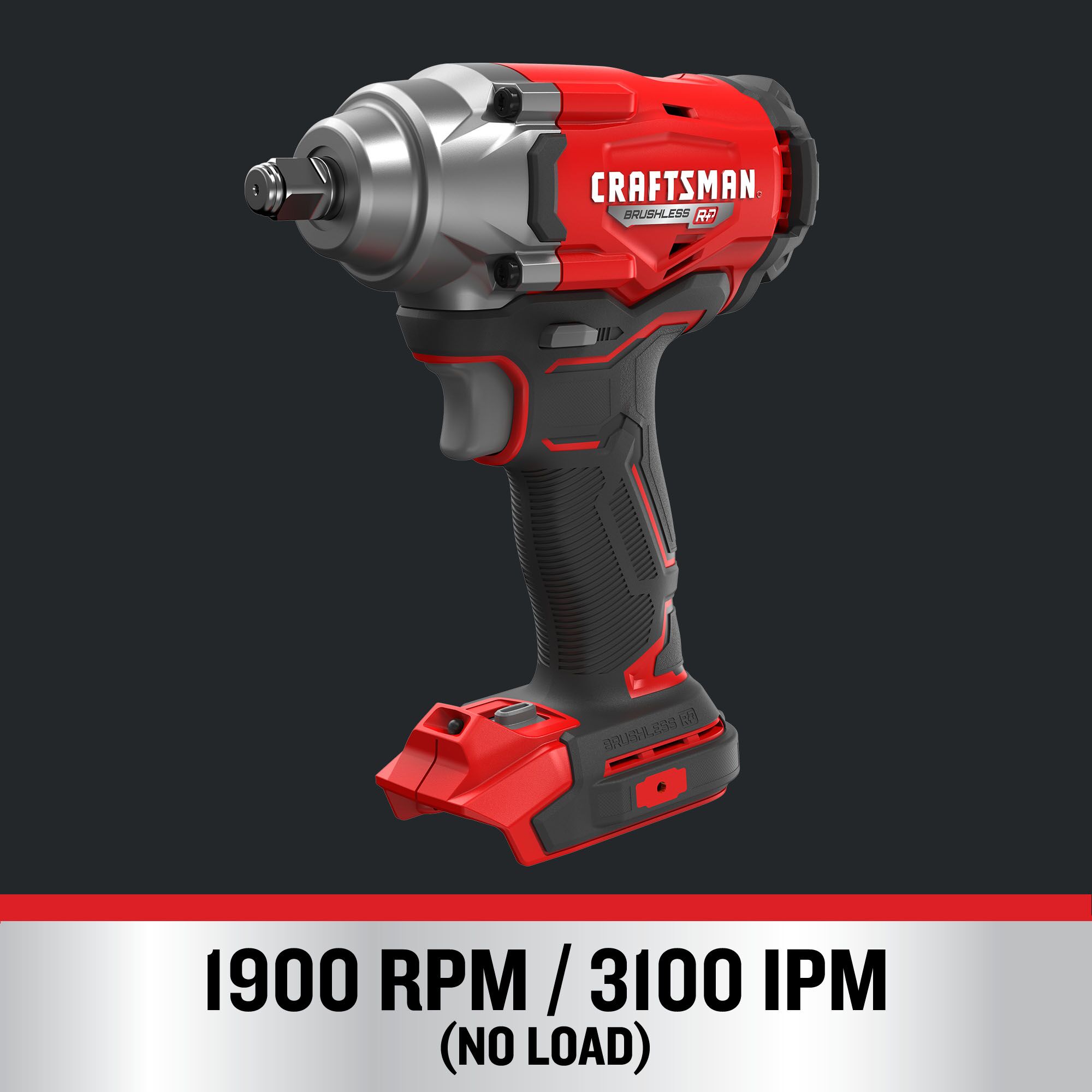 CRAFTSMAN 20-volt Max Variable Speed Brushless 1/2-in Drive Cordless Impact Wrench (Bare Tool)