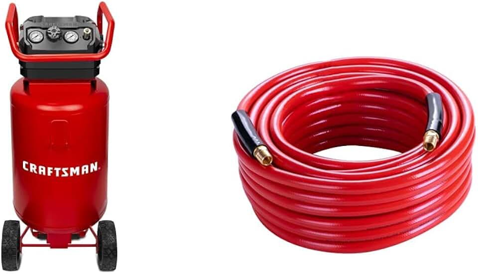 Craftsman 20 Gallon 175 PSI Air Compressor Bundle with 50 ft PVC Hose