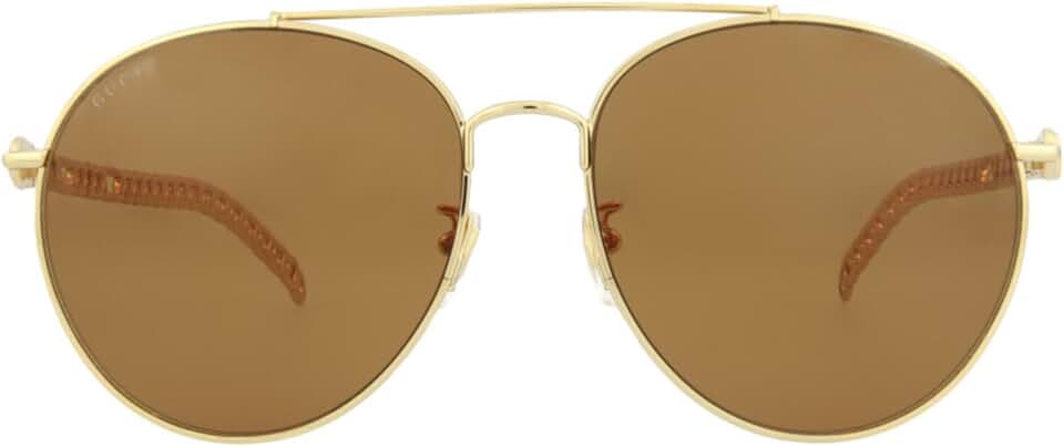 Gucci Round Sunglasses – Luxury Designer Eyewear with Gold Frame and Brown Lenses – Exclusive Fashion Accessory with UV Protection – Timeless Elegance and Superior Craftsmanship