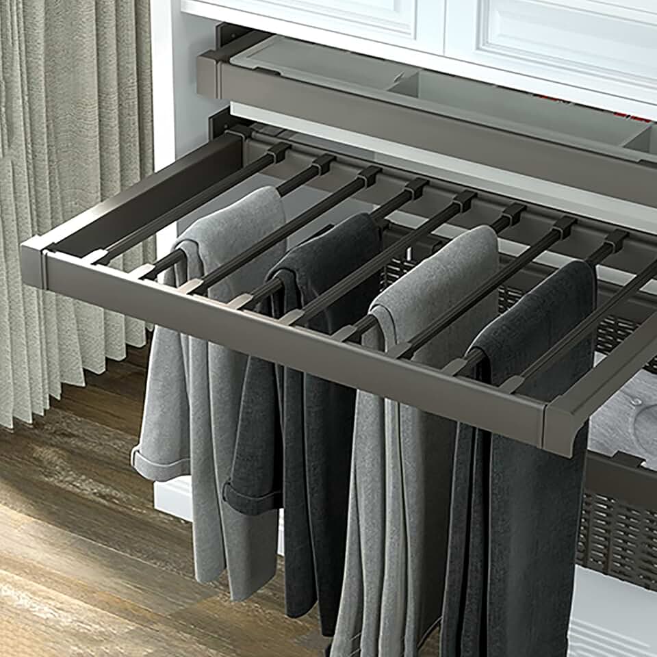 ZYFA Pull Out Trousers Rack Pants Rack Pants Hanger Bar,Clothes ...