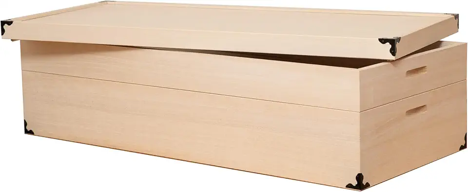 Paulownia Wood 2-Tier Kimono Storage Case: 16.3x35.8x10.6 inches - Premium Clothing Storage Showcasing Traditional Craftsmanship KR-1