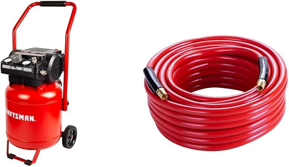 Craftsman 10 Gallon 1.8 HP 150 PSI Air Compressor Bundle with 50 ft PVC Air Hose