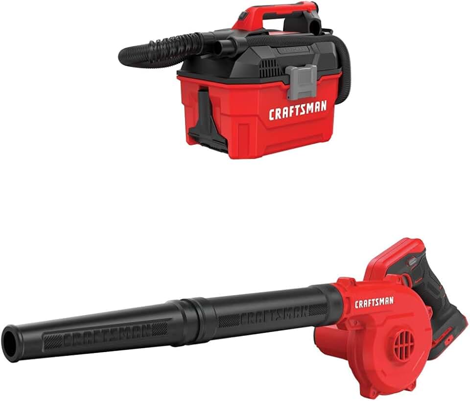 Craftsman V20 Cordless Shop Vac, 2 Gallon, Wet/Dry with Blower, Tools Only (CMCV002B & CMCBL0100B)
