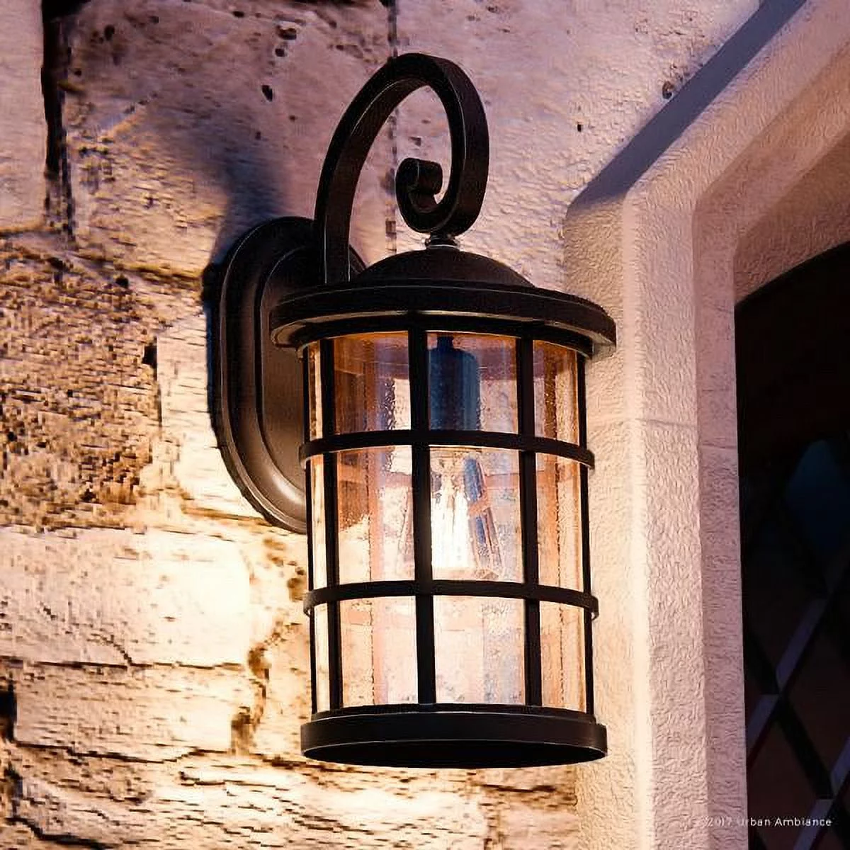Urban Ambiance Luxury Craftsman Outdoor Wall Light, Medium Size: 17.75