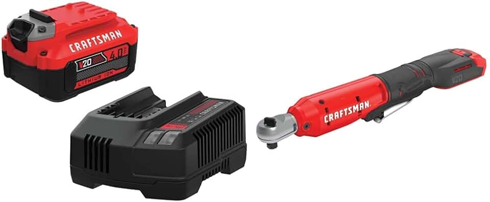 CRAFTSMAN V20 Battery, Power Tool Kit, Charger Included, 4.0-Ah (CMCB204-CK) CMCF930B V20* Cordless 3/8